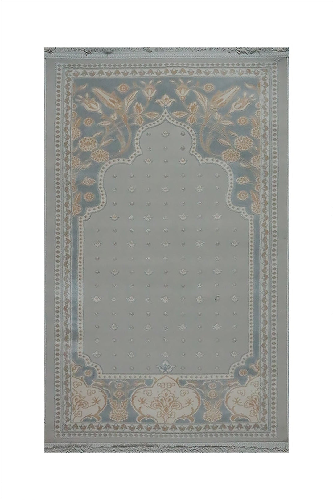 Turkish Bamboo Sajjadeh Janamaz - 2.6 x 3.9 FT - Gray - V Surfaces
