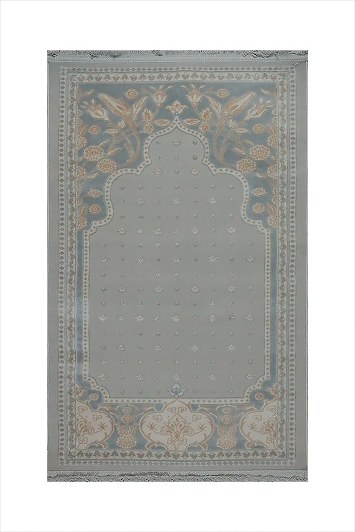 Turkish Bamboo Sajjadeh Janamaz - 2.6 x 3.9 FT - Gray - V Surfaces