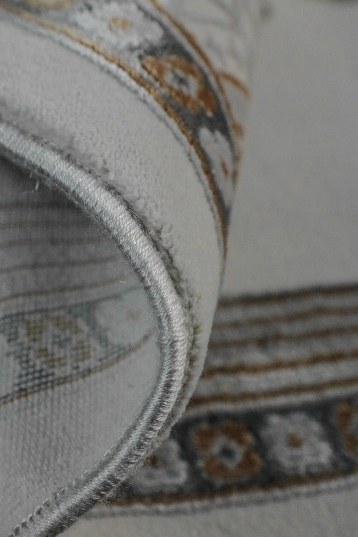 Turkish Bamboo Sajjadeh Janamaz - 2.6 x 3.9 FT - Gray - V Surfaces