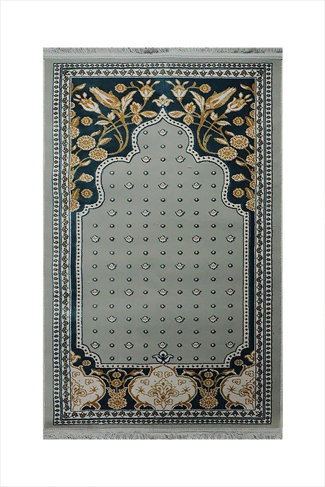 Turkish Bamboo Sajjadeh Janamaz - 2.6 x 3.9 FT - Gray - V Surfaces