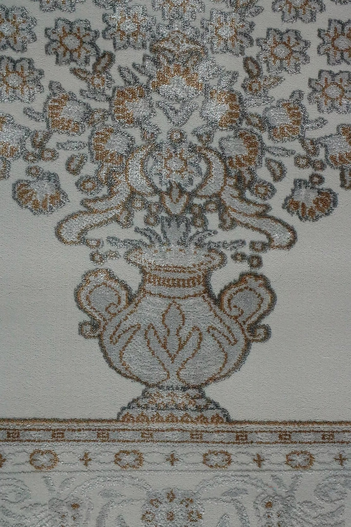 Turkish Bamboo Sajjadeh Janamaz - 2.6 x 3.9 FT - Gray - V Surfaces