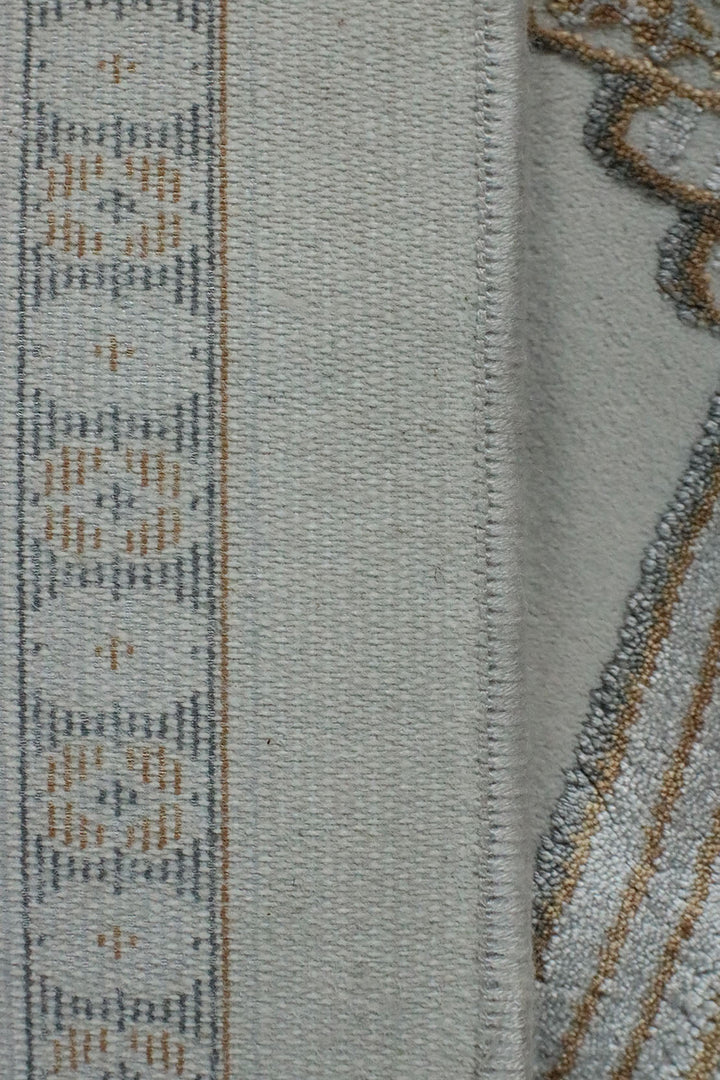 Turkish Bamboo Sajjadeh Janamaz - 2.6 x 3.9 FT - Gray - V Surfaces