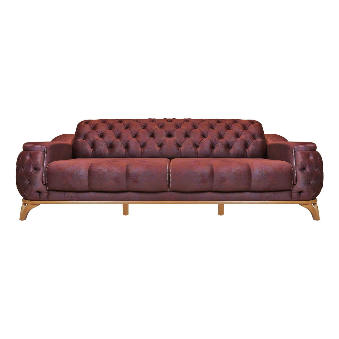 TURKISH BARCELONA SOFA 3 SEATER 1 PCS PITON V-09 MAROON - V Surfaces
