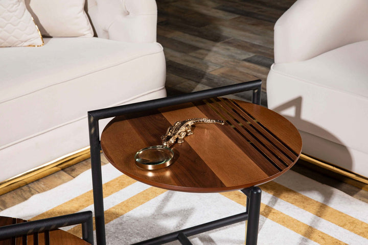 Turkish Center Table, Gold and Brown - V Surfaces
