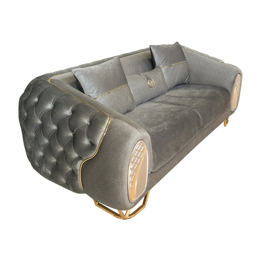 Turkish Diamond Sofa - Gray - Transform Your Living Space with Diamond Sofa: A Turkish Masterpiece - V Surfaces