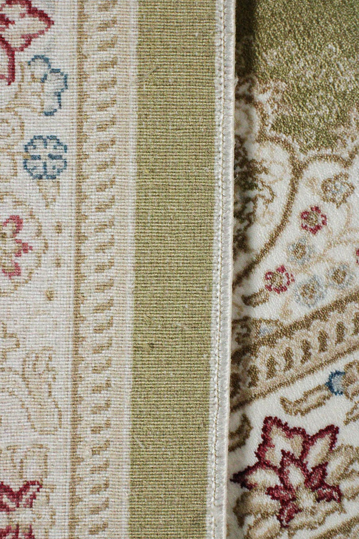 Turkish Emperor Rug - 5.3 x 7.5 FT, Green - V Surfaces