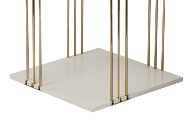 Turkish Gold Side Table - MDF Paint - Metal Plated Legs - Cream - V Surfaces