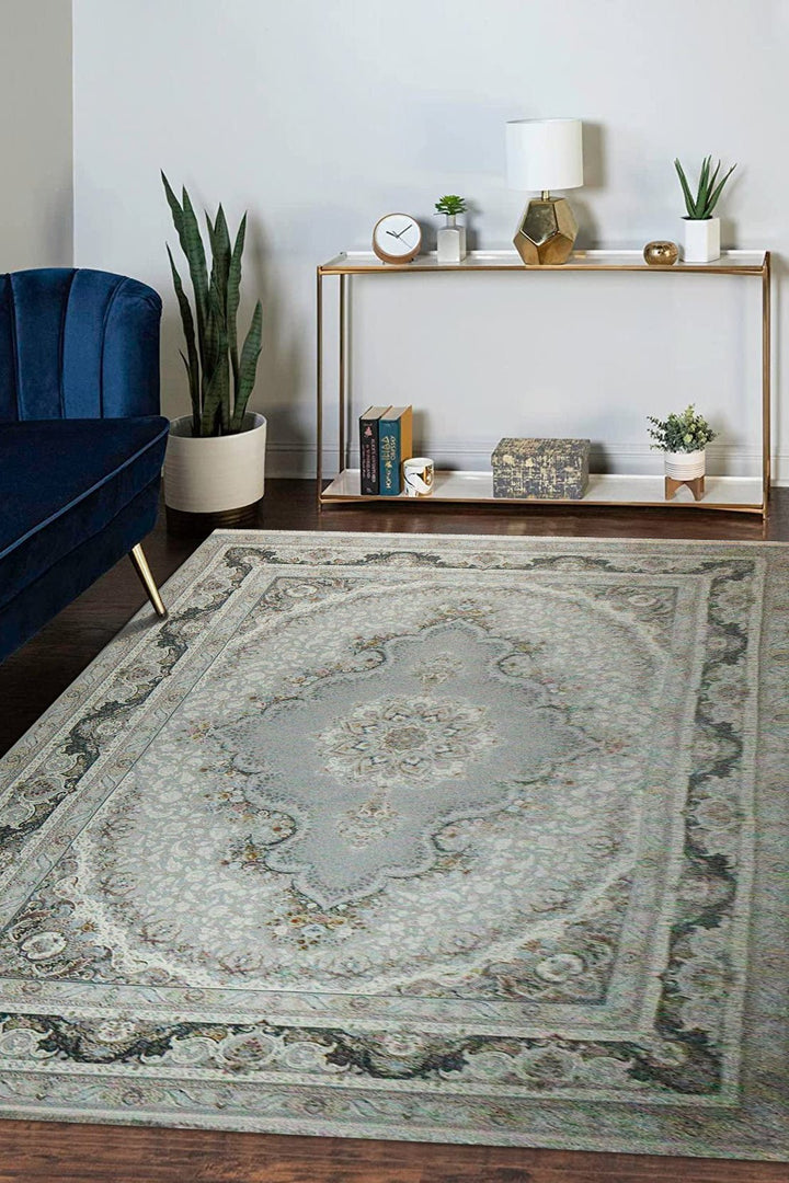 Turkish Modern Authentic 1500 Rug - Silver - 9.8 X 13.1 Ft- Premium Quality Rug - V Surfaces