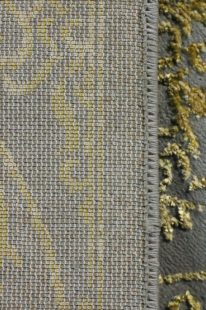 Turkish Modern Festival 1 Rug - 3.28 x 6.56 FT - Gray and Golden - Superior Comfort, Modern Style Accent Rugs - V Surfaces