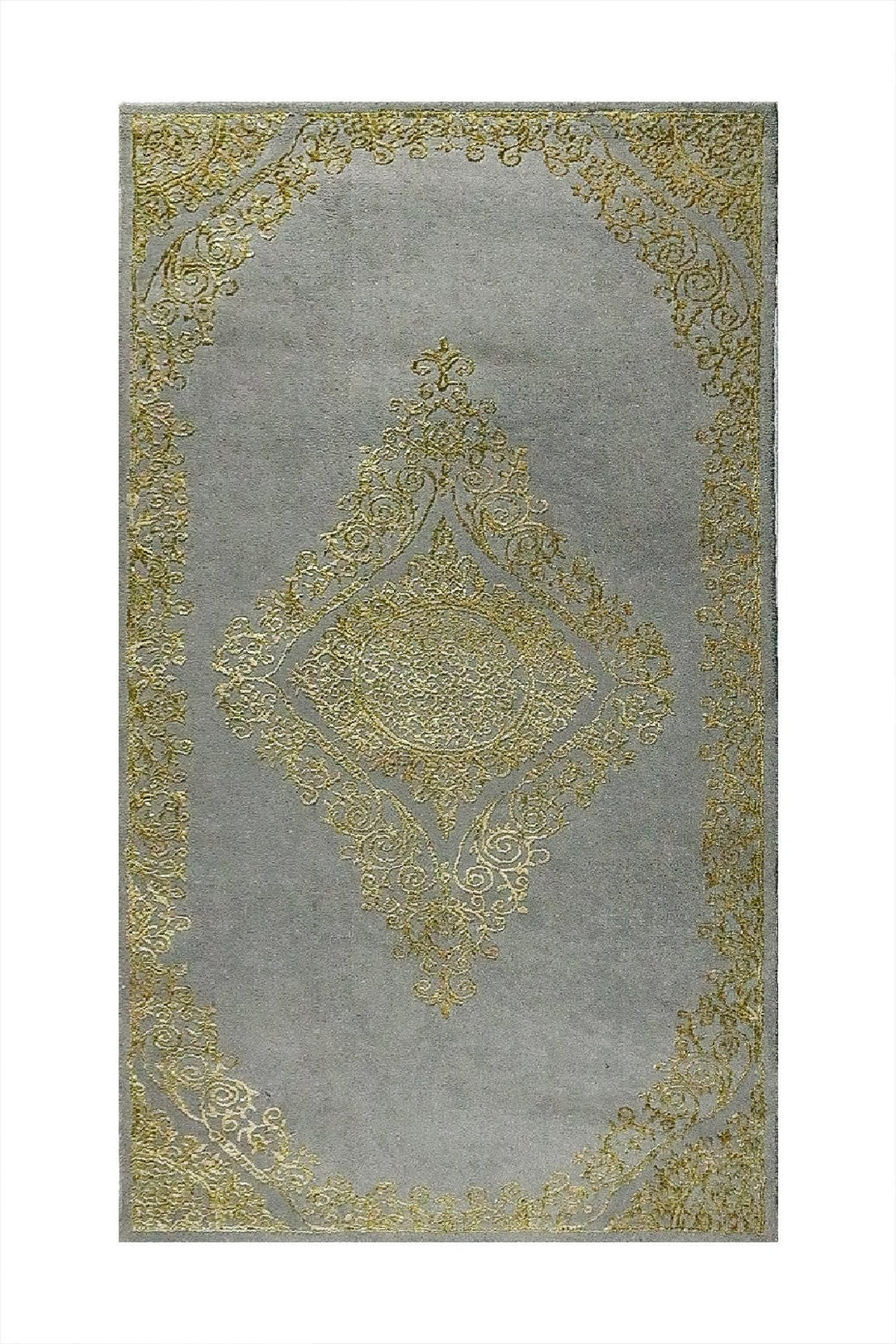 Turkish Modern Festival 1 Rug - 3.28 x 6.56 FT - Gray and Golden - Superior Comfort, Modern Style Accent Rugs - V Surfaces