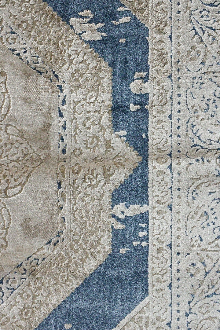 Turkish Modern Festival 1 Rug - 5.2 x 6.8 FT - Blue - Sleek and Minimalist for Chic Interiors - V Surfaces