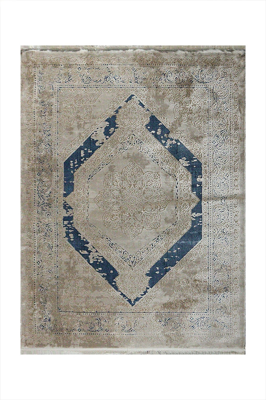 Turkish Modern Festival 1 Rug - 5.2 x 6.8 FT - Blue - Sleek and Minimalist for Chic Interiors - V Surfaces