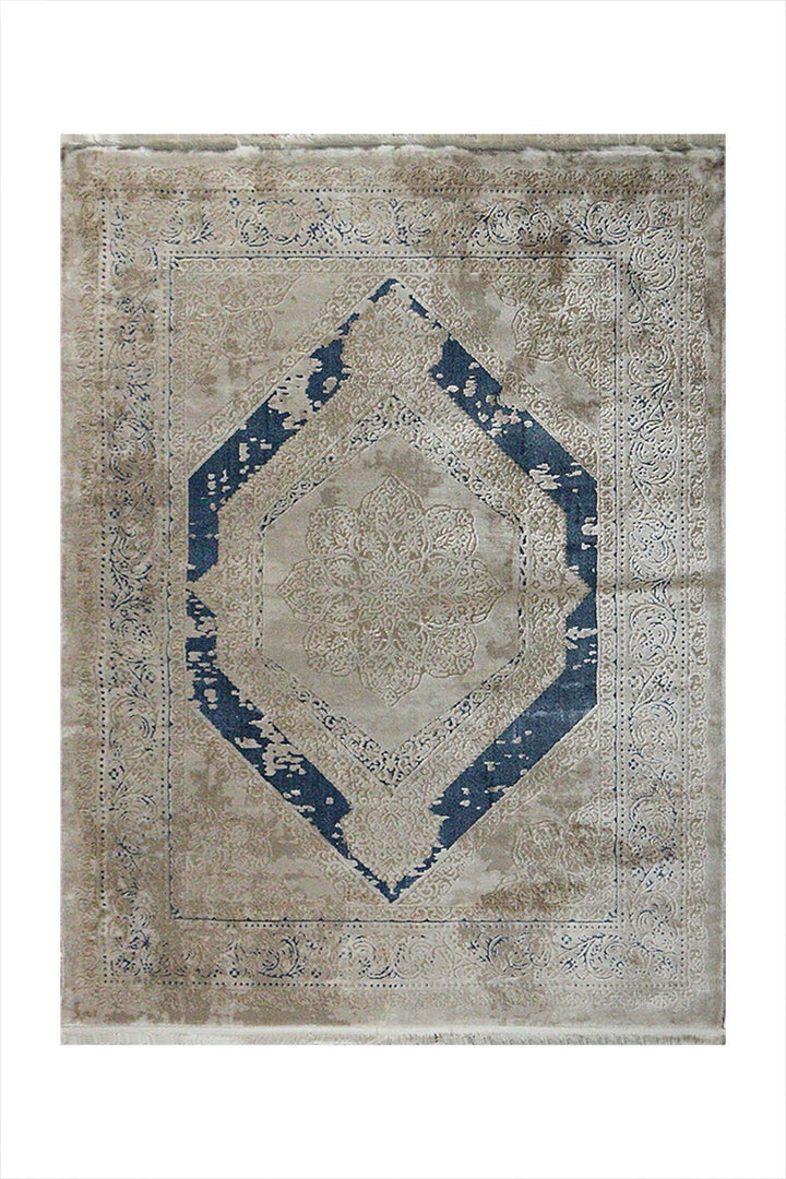 Turkish Modern Festival 1 Rug - 5.2 x 6.8 FT - Blue - Sleek and Minimalist for Chic Interiors - V Surfaces