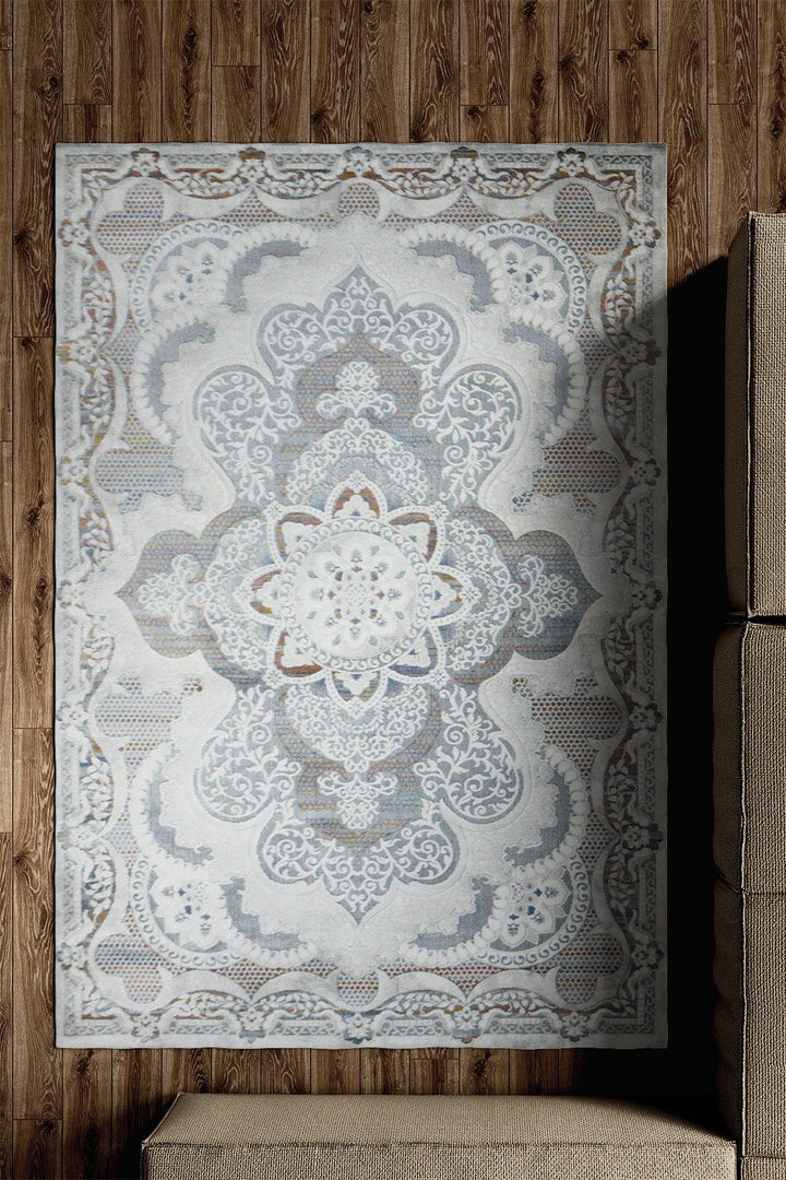 Turkish Modern Festival 1 Rug - 5.2 x 7.5 FT - Gray - Sleek and Minimalist for Chic Interiors - V Surfaces