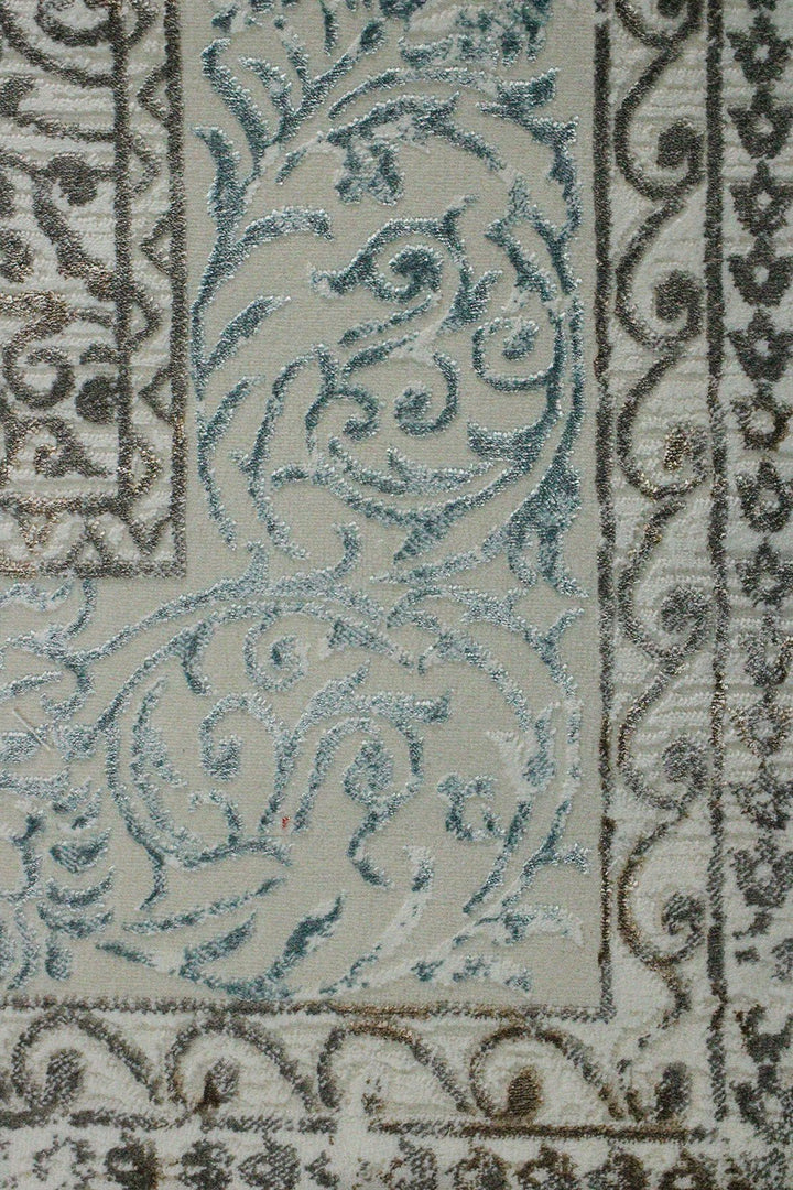 Turkish Modern Festival 1 Rug - 6.5 x 9.5 FT - Blue and Gray - Sleek and Minimalist for Chic Interiors - V Surfaces