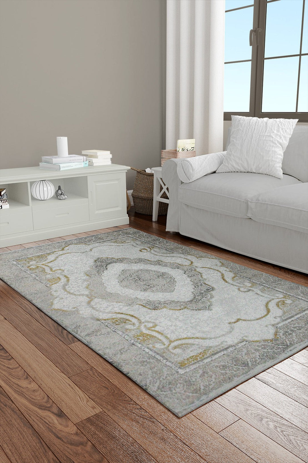 Turkish Modern Festival 1 Rug - Gray - 4.9 x 7.2 FT - Superior Comfort, Modern Style Accent Rugs - V Surfaces