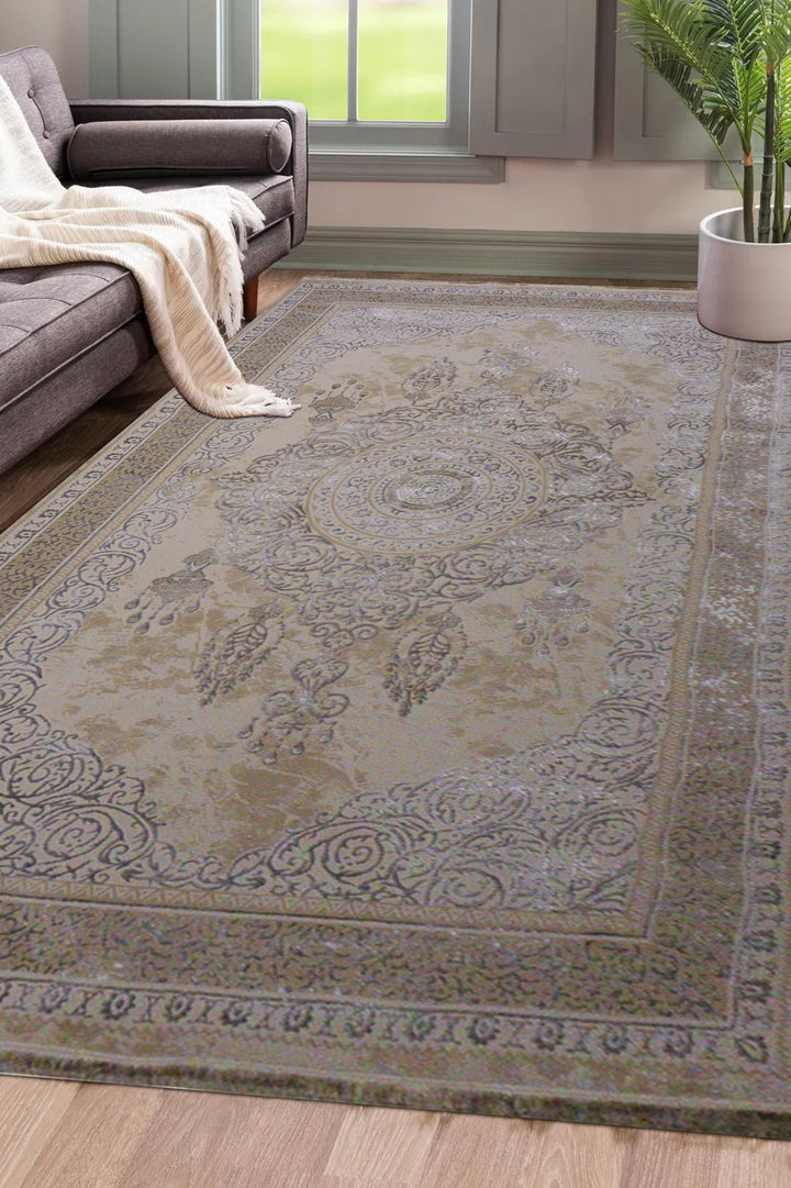 Turkish Modern Festival-1 Rug - Gray - 8.2 x 13. FT - Sleek and Minimalist for Chic Interiors - V Surfaces