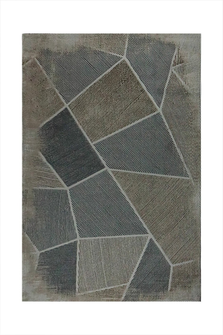 Turkish Modern Festival 1 Rug - Gray and Brown - 5.2 x 7.5 FT - Superior Comfort, Modern Style Accent Rugs - V Surfaces