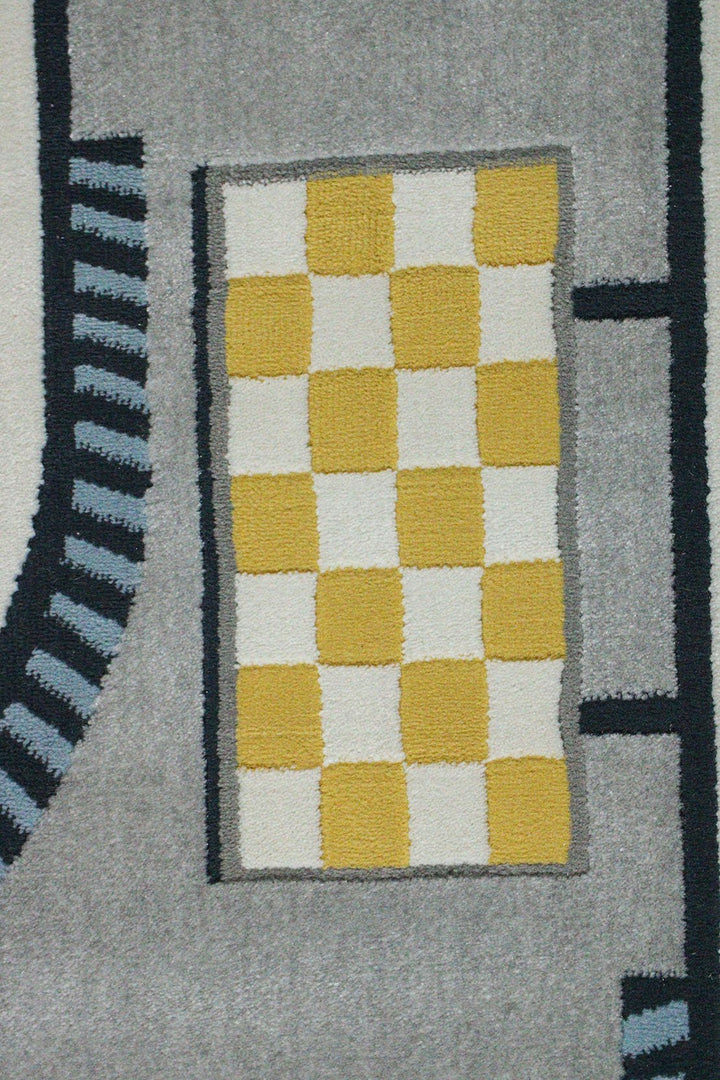 Turkish Modern Festival 3 Rug - Whte & Gray - 6.5 x 9.8 FT - Sleek And Minimalist For Chic Interiors - V Surfaces