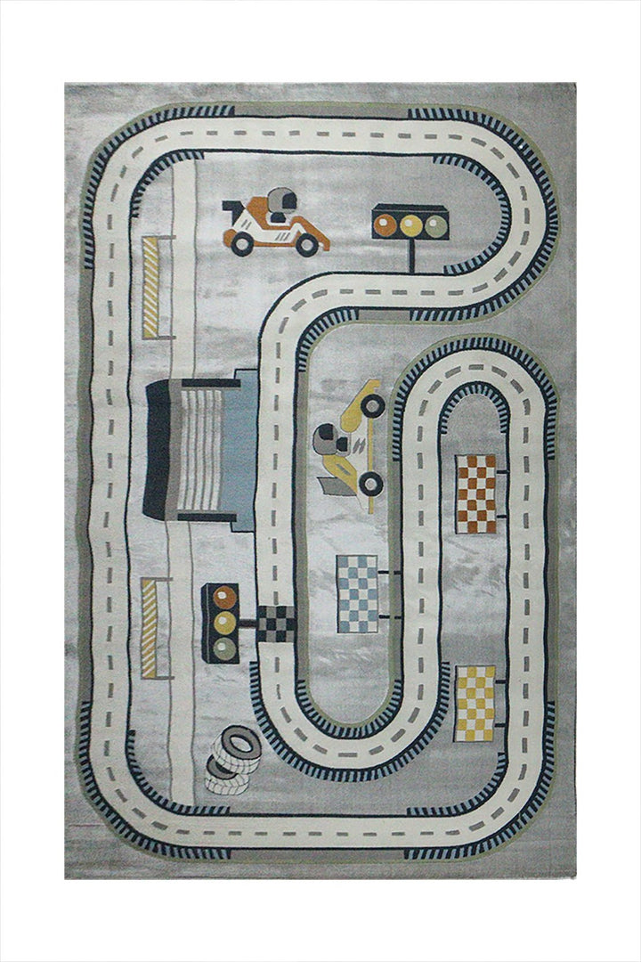 Turkish Modern Festival 3 Rug - Whte & Gray - 6.5 x 9.8 FT - Sleek And Minimalist For Chic Interiors - V Surfaces