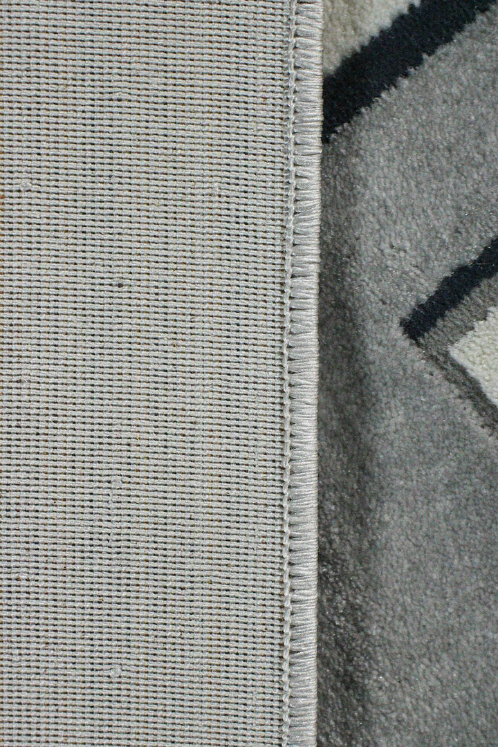 Turkish Modern Festival 3 Rug - Whte & Gray - 6.5 x 9.8 FT - Sleek And Minimalist For Chic Interiors - V Surfaces