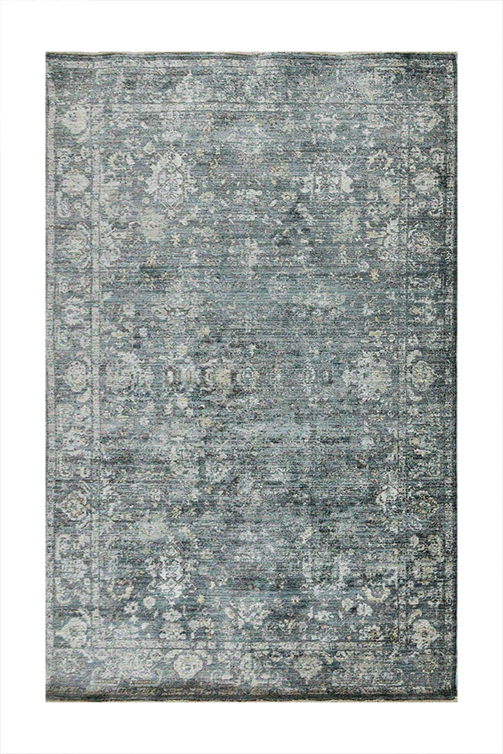 Turkish Modern Festival Plus Rug - Blue- 3.9 x 5.9 FT - Sleek And Minimalist For Chic Interiors - V Surfaces