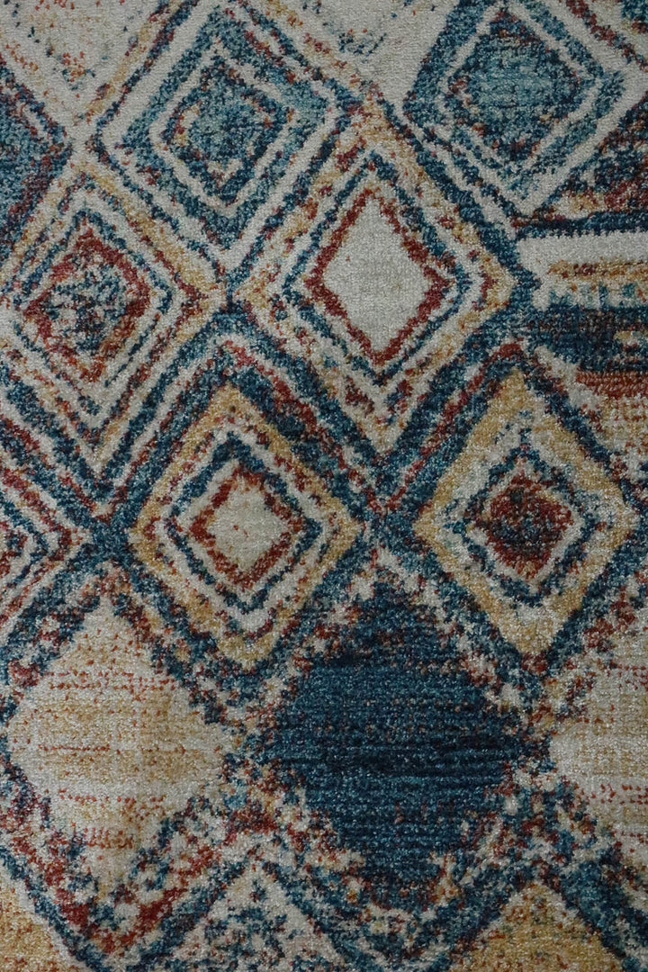 Turkish Modern Festival Plus Rug - Brown and Blue - 5.2 x 7.5 FT - Superior Comfort, Modern Style Accent Rugs - V Surfaces
