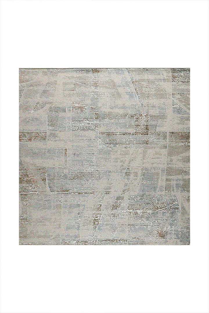 Turkish Modern Festival Viscos Rug - 6.5 x 6.5 FT - Beige - Sleek and Minimalist for Chic Interiors - V Surfaces