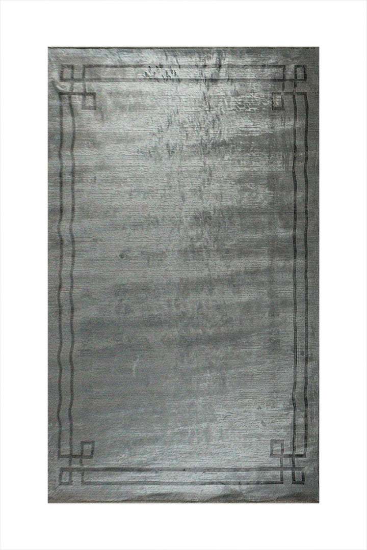 Turkish Modern Festival Viscos Rug - 7.7 x 10.1 FT - Gray - Sleek and Minimalist for Chic Interiors - V Surfaces