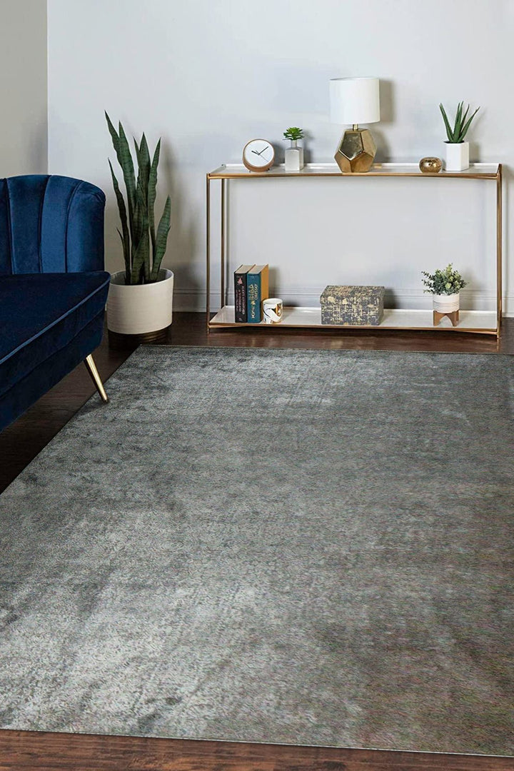 Turkish Modern Festival Viscos Rug - 7.8 x 9.8 FT - L Beige & Gray - Sleek and Minimalist for Chic Interiors - V Surfaces