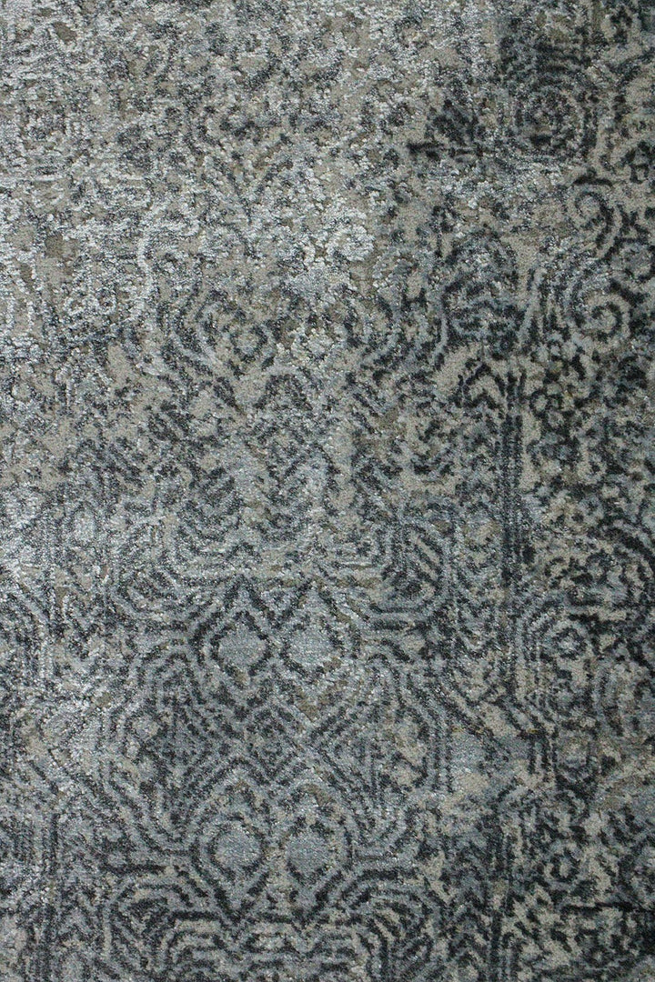 Turkish Modern Festival Viscos Rug - 7.8 x 9.8 FT - L Beige & Gray - Sleek and Minimalist for Chic Interiors - V Surfaces