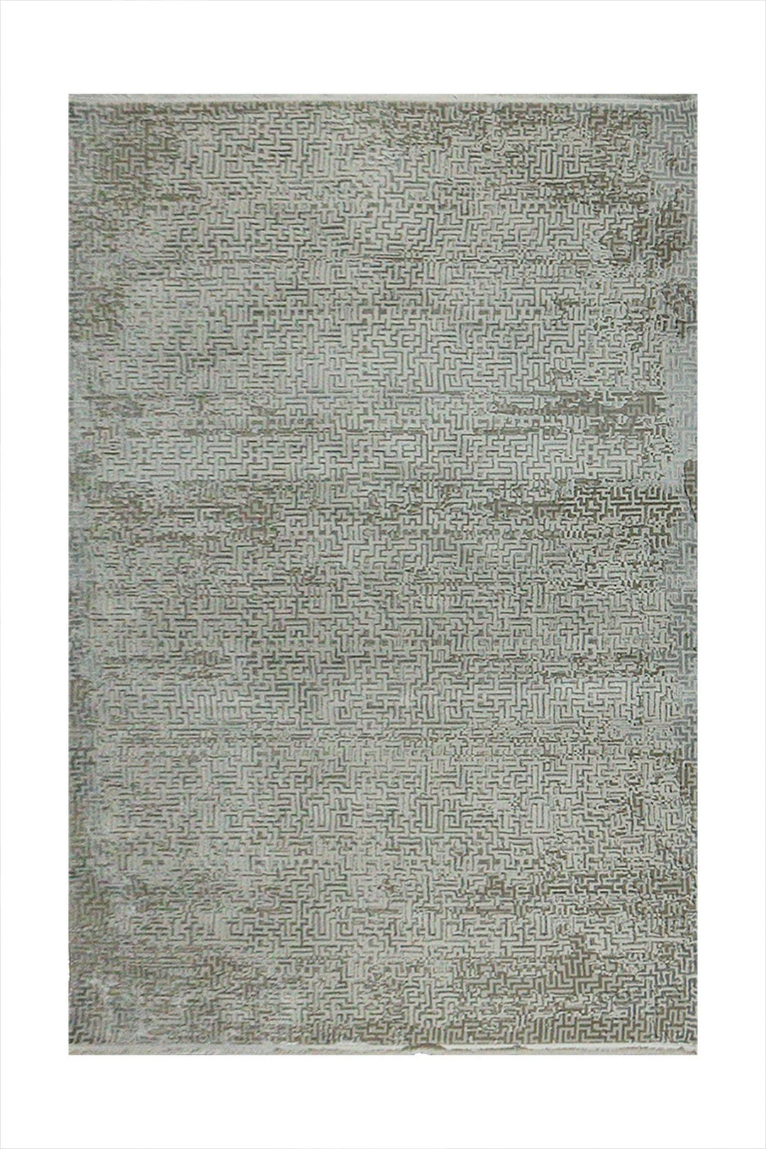 Turkish Modern Festival Viscos Rug - Cream & White - 5.2 x 7.5 FT - Sleek And Minimalist For Chic Interiors - V Surfaces