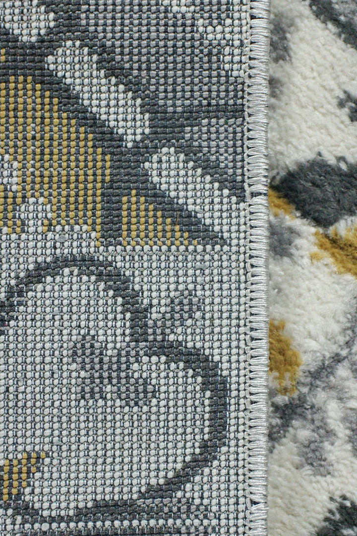 Turkish Modern Festival WD Rug - 1.9 x 3.6 FT - Cream and Yellow - Sleek and Minimalist for Chic Interiors - V Surfaces