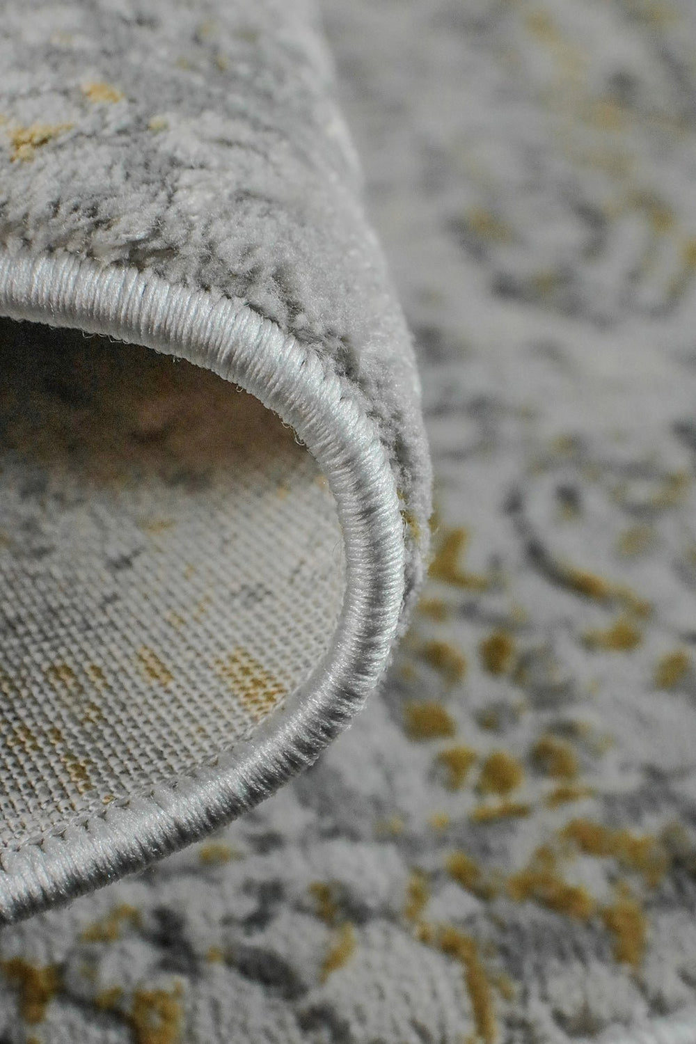 Turkish Modern Festival WD Rug - 2.6 x 3.8 FT - Yellow and Gray - Sleek and Minimalist for Chic Interiors - V Surfaces