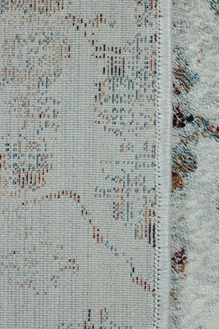 Turkish Modern Festival WD Rug - 4.8 x 7.5 FT - Cream and Maroon - Sleek and Minimalist for Chic Interiors - V Surfaces