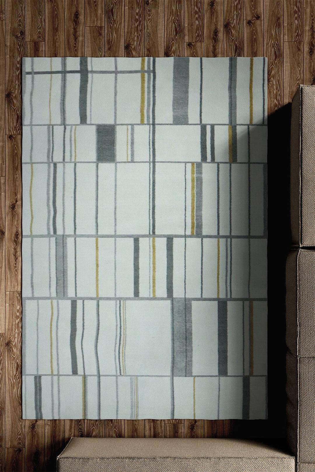 Turkish Modern Festival WD Rug - 5.2 x 7.5 FT - Cream - Sleek and Minimalist for Chic Interiors - V Surfaces