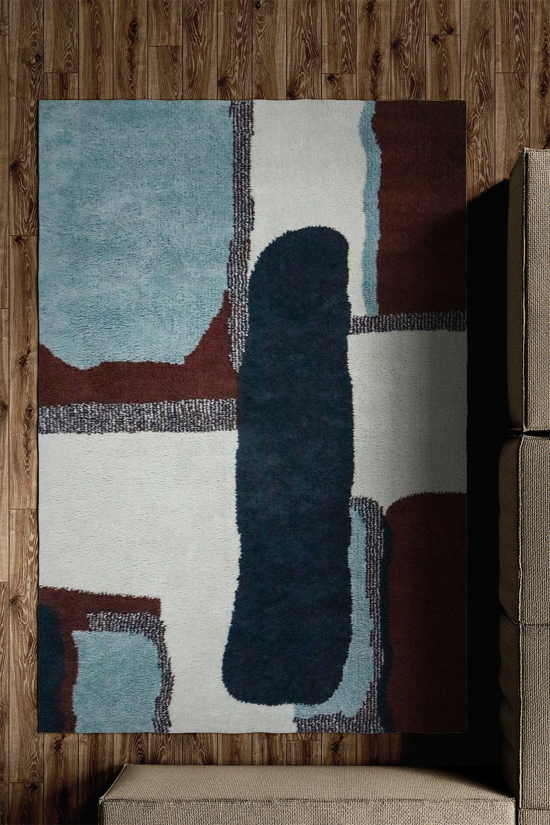 Turkish Modern Festival WD Rug - 5.2 x 7.5 FT - Cream - Sleek and Minimalist for Chic Interiors - V Surfaces