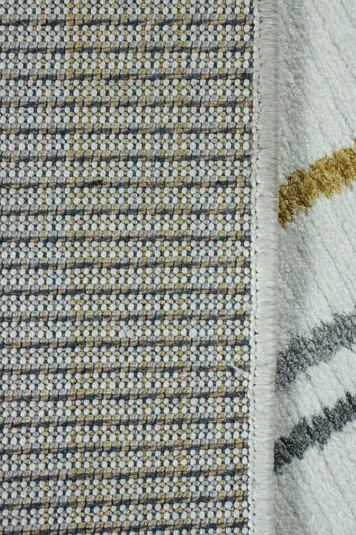 Turkish Modern Festival WD Rug - 5.2 x 7.5 FT - Cream - Sleek and Minimalist for Chic Interiors - V Surfaces