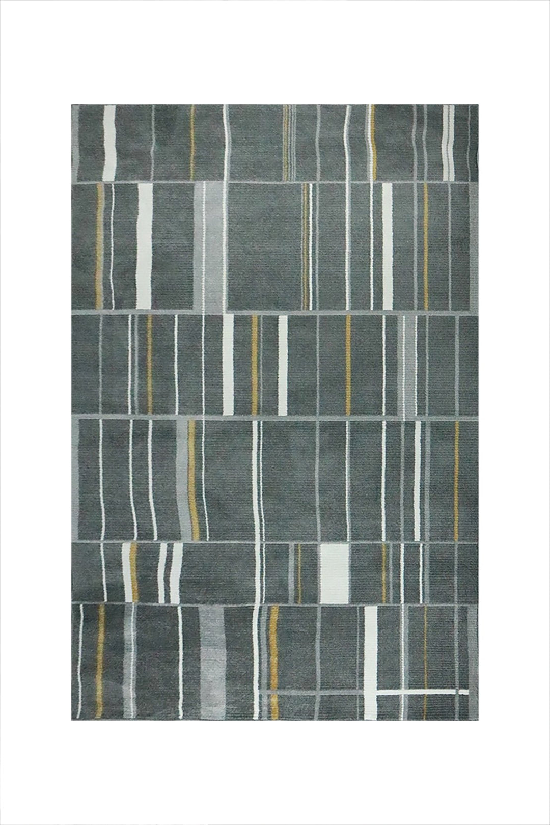 Turkish Modern Festival WD Rug - 5.2 x 7.5 FT - White and Gray - Sleek and Minimalist for Chic Interiors - V Surfaces