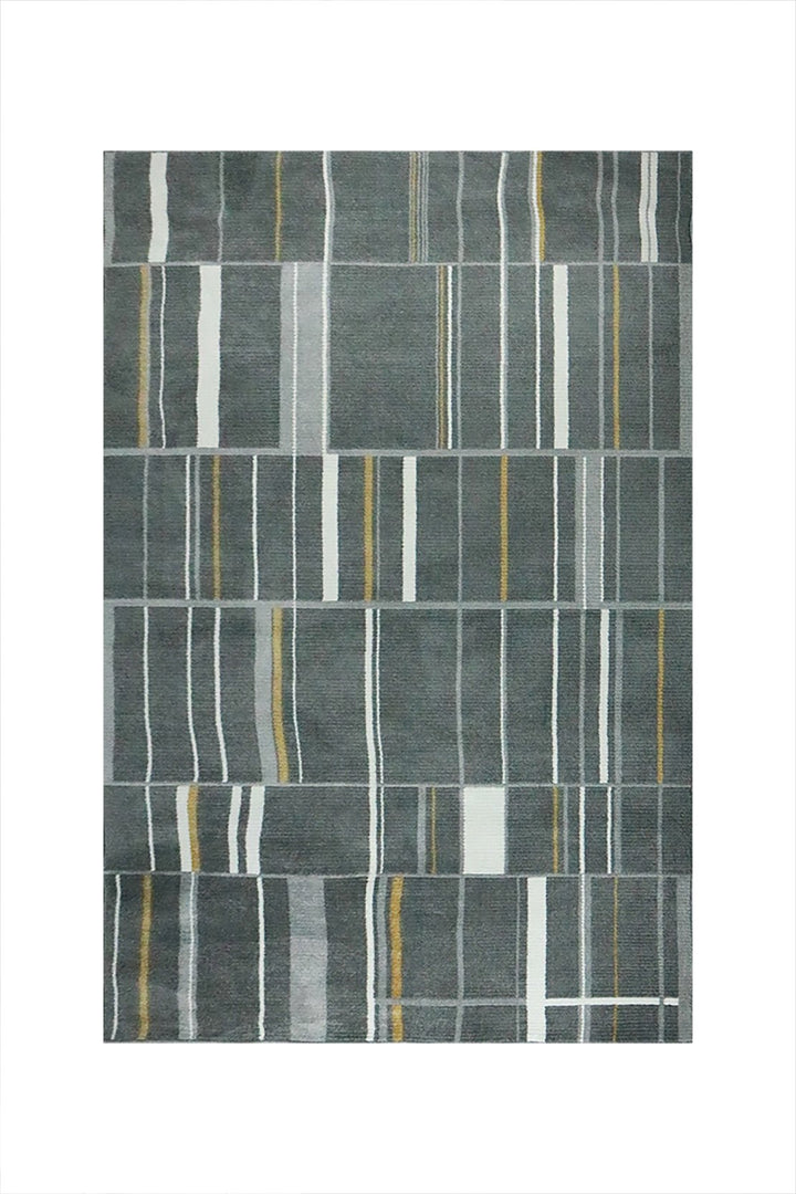 Turkish Modern Festival WD Rug - 5.2 x 7.5 FT - White and Gray - Sleek and Minimalist for Chic Interiors - V Surfaces