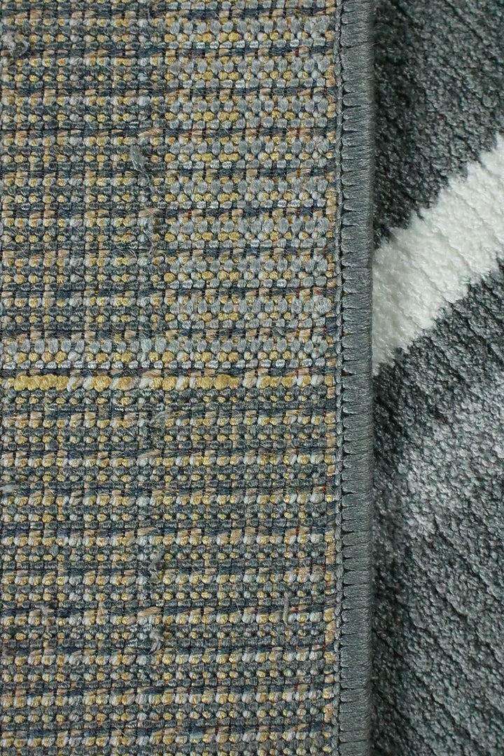 Turkish Modern Festival WD Rug - 5.2 x 7.5 FT - White and Gray - Sleek and Minimalist for Chic Interiors - V Surfaces