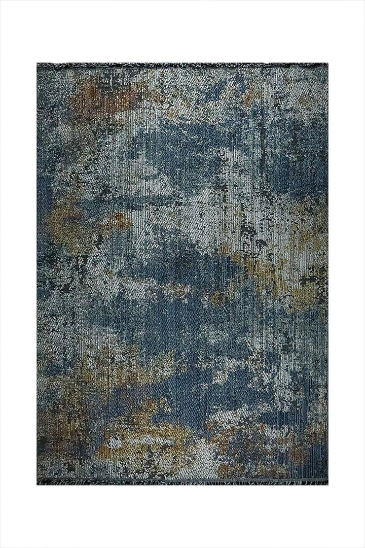 Turkish Modern Festival WD Rug - 5.3 x 7.2 FT - Gray and Blue - Sleek and Minimalist for Chic Interiors - V Surfaces