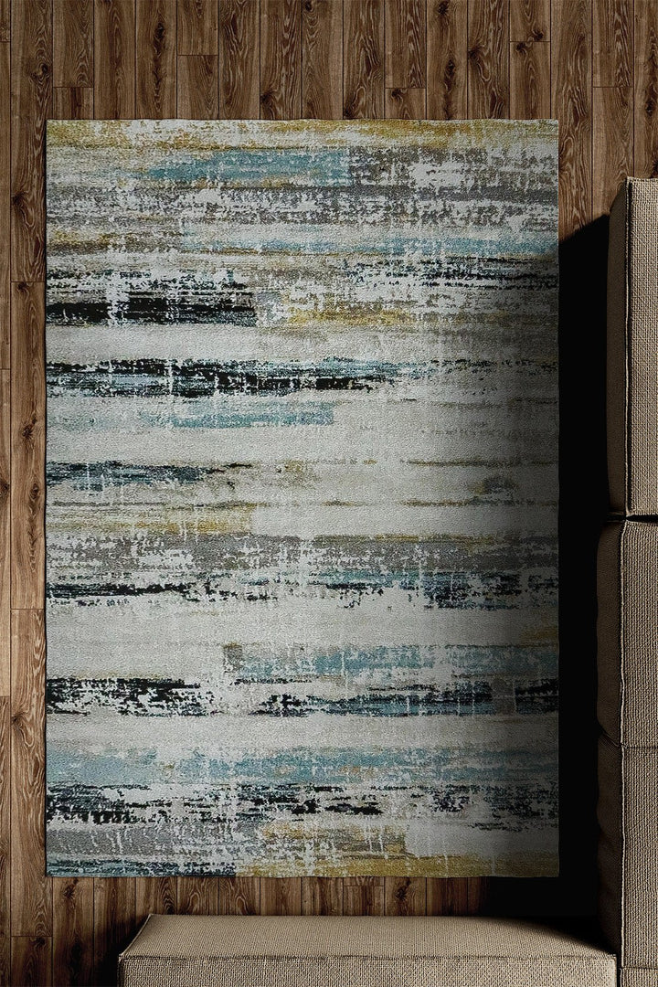 Turkish Modern Festival WD Rug - 5.3 x 7.5 FT - Blue - Sleek and Minimalist for Chic Interiors - V Surfaces