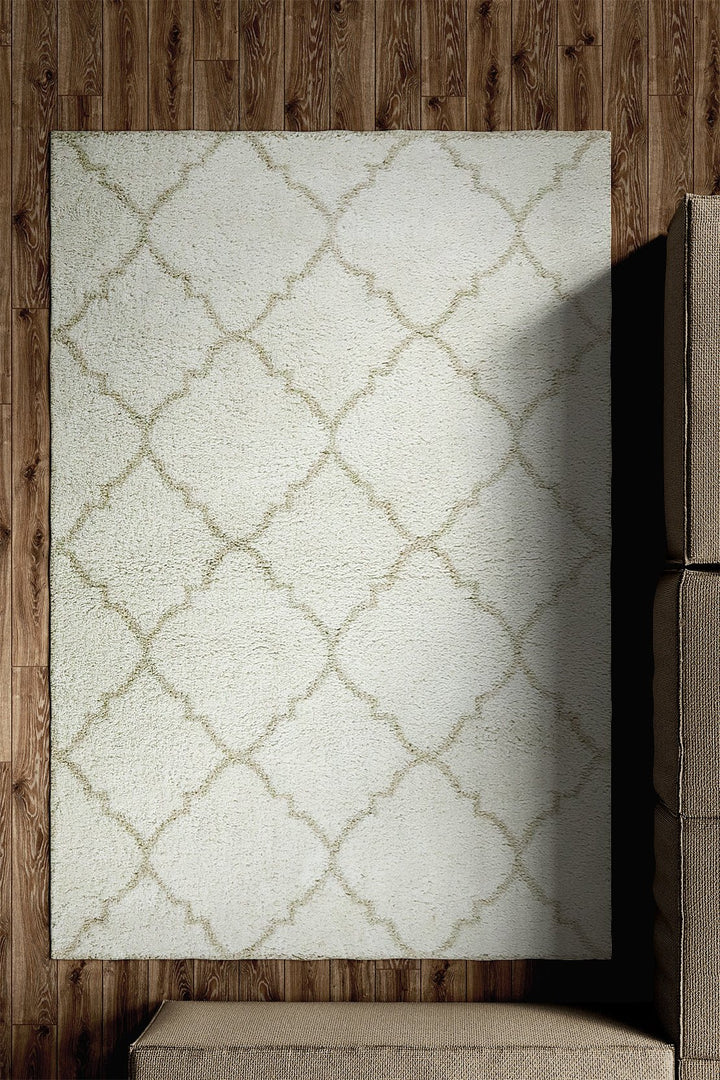 Turkish Modern Festival WD Rug - 5.3 x 7.5 FT - Cream and Brown - Sleek and Minimalist for Chic Interiors - V Surfaces