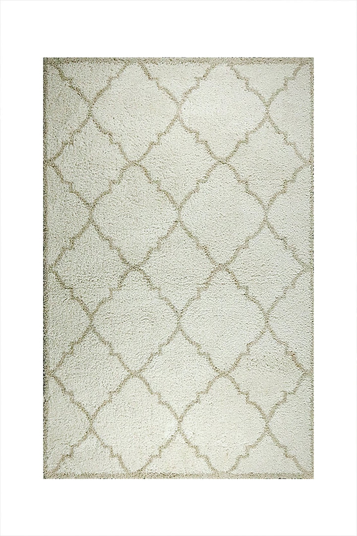 Turkish Modern Festival WD Rug - 5.3 x 7.5 FT - Cream and Brown - Sleek and Minimalist for Chic Interiors - V Surfaces