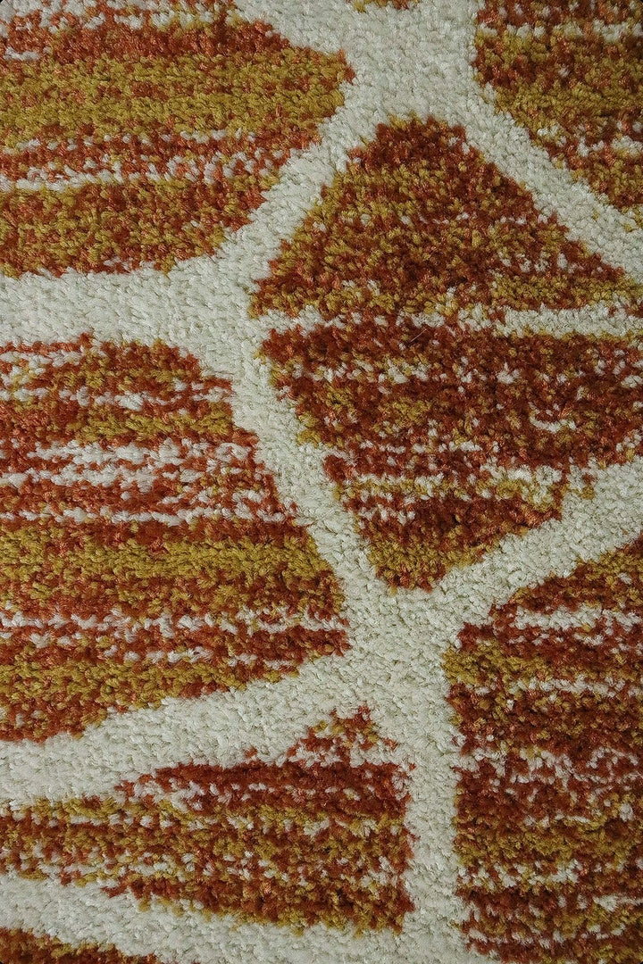 Turkish Modern Festival WD Rug - 5.3 x 7.5 FT - Cream and Salmon - Sleek and Minimalist for Chic Interiors - V Surfaces