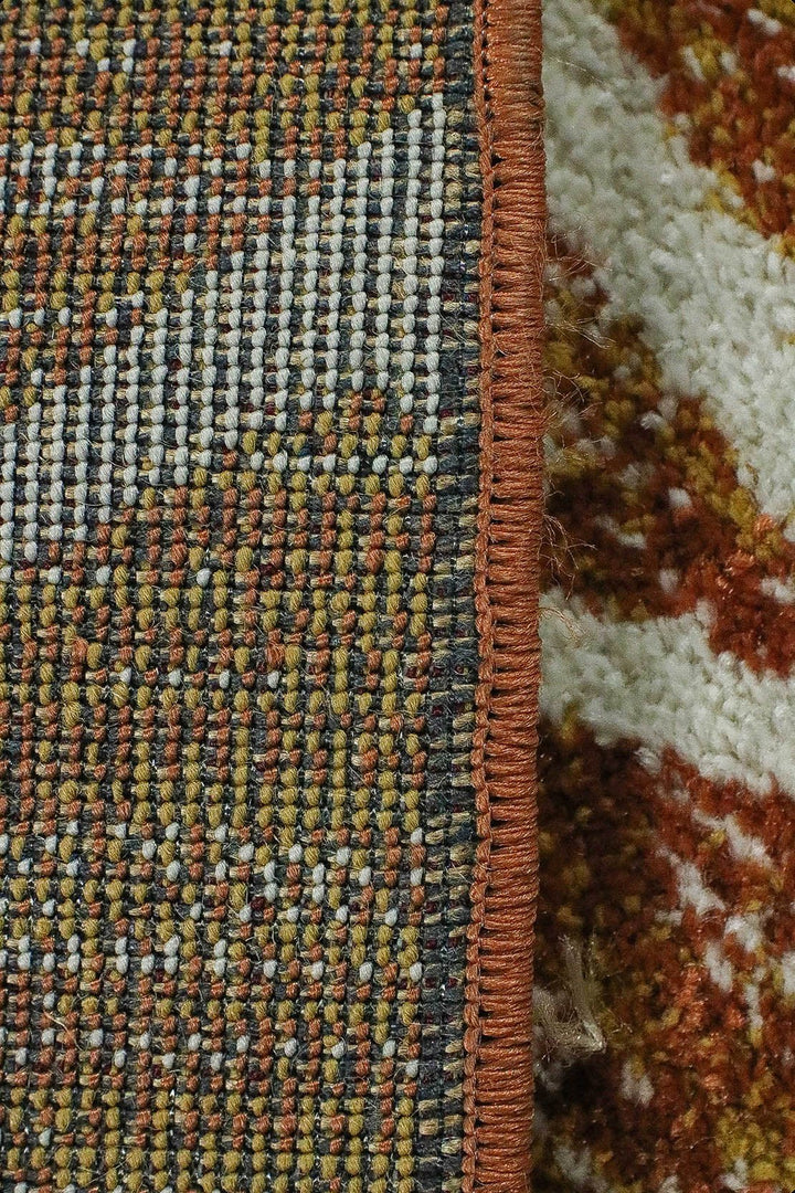 Turkish Modern Festival WD Rug - 5.3 x 7.5 FT - Cream and Salmon - Sleek and Minimalist for Chic Interiors - V Surfaces