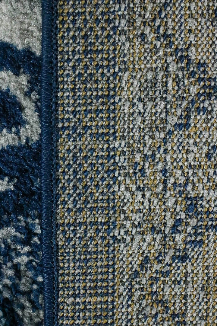 Turkish Modern Festival WD Rug - 5.3 x 7.5 FT - Gray and Blue - Sleek and Minimalist for Chic Interiors - V Surfaces