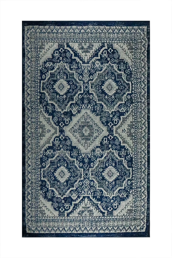 Turkish Modern Festival WD Rug - 5.3 x 7.5 FT - Gray and Blue - Sleek and Minimalist for Chic Interiors - V Surfaces