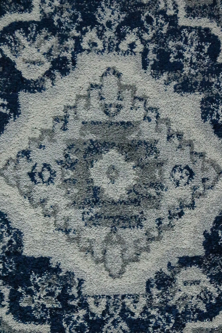 Turkish Modern Festival WD Rug - 5.3 x 7.5 FT - Gray and Blue - Sleek and Minimalist for Chic Interiors - V Surfaces